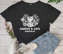 Garden Cat happylife T-shirt flower cat Shirts cat lover shirt Harajuku Kawaii style tshirt women fashion aesthetic tees tops 2024 - buy cheap