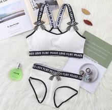 Letter Sports Bra Top briefs set Push Up Running Gym Yoga Bra Underwear Bralette Lingrie Harness Camisole shockproof 1set/2pcs 2024 - buy cheap