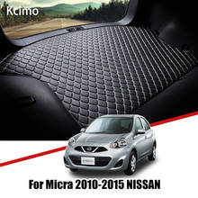 for Nissan Micra K13 March 2010-2015 Leather Car Trunk Mat Carpet Tail Cargo Liner Pad Boot Mat 2011 2012 2013 2014 2015 2016 2024 - buy cheap