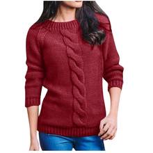 Knitted Sweater Pullovers Fashion Women Long Sleeve Solid Round Neck Blouse Top Casual Loose Knitwear Female Soft Bottom Jumper 2024 - buy cheap