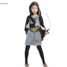 Girls Halloween Warrior Archer Costumes Kids Children European Crusaders knight Cosplay Carnival Purim Parade Stage Party dress 2024 - buy cheap