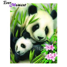 Ever Moment-pintura de diamantes 5D DIY, cuadro de Panda de bambú, mosaico de diamantes de imitación, bordado, decoración, ASF1805 2024 - compra barato