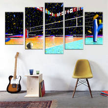 Painting Posters Modern Wall Artwork Pictures 5 Panel Volleyball Match Hall Home Decoration Framework Living Room HD Printed 2024 - buy cheap