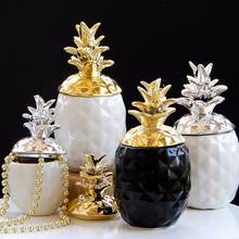 Golden Silver Ceramic Pineapple Pot Decoration Nordic Ins Furniture Decoration Storage Tank Table Decoration Crafts 2024 - buy cheap