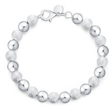 Free shipping hot 925 silver boutique hand jewelry 10mm frosted beads bracelet S026 2024 - buy cheap