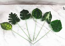 Tartaruga artificial folhas simulação flor única flor acessórios decorativos casa decoração de natal folhas planta verde 2024 - compre barato