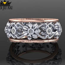Женское Обручальное кольцо с полыми стразами, цвет розового золота, серебро 925 пробы 2024 - купить недорого