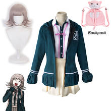 Disfraz de Cosplay Nanami ChiaKi Danganronpa 2 Chiaki Nanami, peluca y mochila de gato, bolso de juguete de noche, conjunto de uniforme de Halloween para mujer 2024 - compra barato