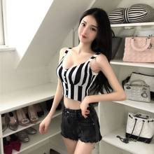 Women Corset Tops 2020 Summer Sexy Short Striped Camisole Top Tank Camis Crop Top For Women 2024 - buy cheap