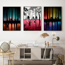 Stranger Things Movie Poster Retro Abstract Ride Bike Forest Canvas Painting Wall Decoration Living Room Children Bedroom Prints 2024 - buy cheap