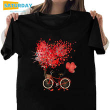 Plus Size Women Bicycle Flower Heart Cotton Tshirt Girl Short Sleeve T Shirt Soft 90S Harajuku Tshirt,Drop Ship 2024 - buy cheap