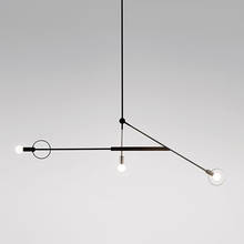 Luminária pendente de arte geométrica, candelabro com lâmpada suspensa de linha nórdica para decoração de casa, industrial, loft, cozinha 2024 - compre barato