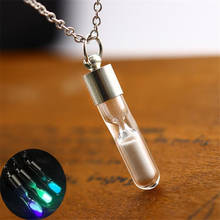 Fashion Hourglass Crystal Drift Bottle Pendant Necklace Creative Luminous Clavicle Necklace for Women Creative Jewelry Gifts 2024 - buy cheap