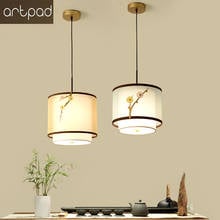 Oriental Chinese Style Pendant Lights E27 Retro Cloth Lantern Hanging Light Fixtures Classical Lamps With Bulb Indoor Lighting 2024 - buy cheap