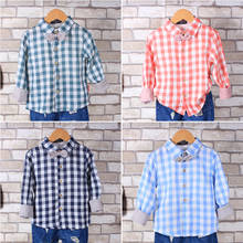 baby spring and autumn baby shirt male child plaid shirts 100% long-sleeve cotton clothes 2024 - buy cheap
