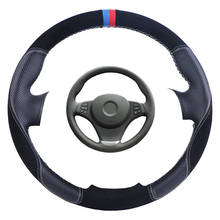 Personalizado feito capa de volante do carro preto para bmw e83 x3 2003-2010 e53 x5 2004-2006 camurça couro auto volante trança 2024 - compre barato