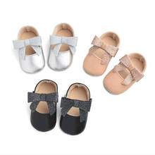 New Baby PU Shoes Infant Solid Bowknot Party Shoes Girl Footwear Antislip Newborn First Walkers Kids Girls Princess Shoes 2024 - buy cheap