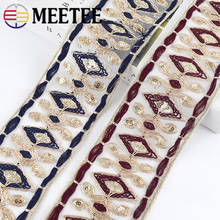 2Meter Ethnic Gold Thread Embroidered Lace Trims Sequins Webbing Ribbons Tape For Shoes Dress Decoration DIY Sewing Accessories 2024 - buy cheap