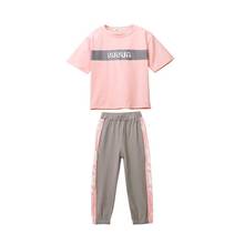Girls' Summer Clothing Set New Style  Western Style Online Celebrity  T Shirt +pant Sports Big Kid Sets 4-12 Ages 2024 - buy cheap