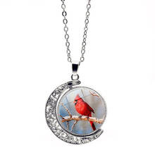 2019 модные Луна Стекло купол подвесное ожерелье классическое Cardinal птица Двусторонняя ожерелье вращения для Для женщин Для мужчин, ювелирное изделие, подарок 2024 - купить недорого