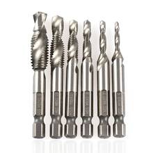6PCS Titanium Coated HSS Drill Bit Set for Metal Power Tools Twist Drill Accessories Hex Shank Woodworking Tool Optional Size 2024 - buy cheap