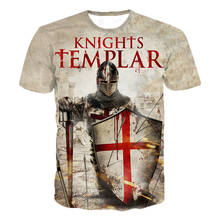 Knights templar 3d impressão t camisa cavaleiros templar moda casual t-shirts das mulheres dos homens hip hop harajuku streetwear t camisa topos 2024 - compre barato