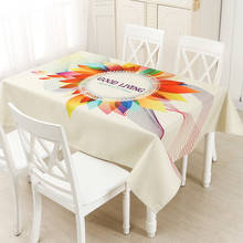 RZCortinas-Mantel de lino y algodón grueso para mesa de boda, cubierta Rectangular con estampado de flores, hojas, animales y calabazas, para fiesta 2024 - compra barato