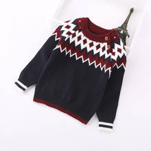 Boys sweater 2021 spring and autumn new girls clothes wear geometric cotton knitted baby pullover sweater 2024 - buy cheap