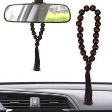 LEEPEE-Cuentas de Buda de madera para adorno de coche, accesorios de Interior, cambio de marchas, decoración, colgante para espejo retrovisor, 20mm 2024 - compra barato