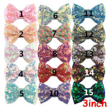 50pcs/lot 3'' Handmade Embroidery Sequin Bows With Hair Clips Kids Hairgrips Headbands H0529Hair Accessories H0529 2024 - buy cheap