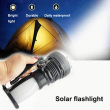 Лампа на солнечной энергии, перезаряжаемый аккумулятор, светодиодный светильник-вспышка на открытом воздухе, Кемпинговый тент, светильник-фонарь 2024 - купить недорого