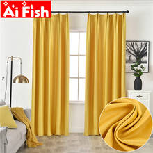 Yellow Modern Blackout Curtains For Living Room Orange Solid Color Thick Bedroom Curtain Drapes Kitchen Fabric Cortinas 2024 - buy cheap