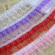41Yds DIY Chiffon Ruffle Lace Pleated Trim Dress Decoration Tulle Sequins Fabric Applique Ribbon Craft Sewing for Girl Headband 2024 - buy cheap