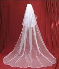 Velo de novia largo de dos capas, velo de novia blanco y marfil, accesorios de boda, 2021 2024 - compra barato
