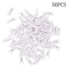 50pcs/set White Small Natural Wooden Clips 25mm For Diy Clip Wall Decoration Photo Paper Peg Clothespin Craft Clips 2024 - buy cheap