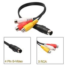 4 Pin S-Video 3 гнездовая контакт-деталь RCA кабель для портативного компьютера 2024 - купить недорого