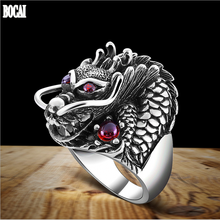 Anel de prata 925 pura tailandesa, acessório de anel masculino de dragão chinês 2024 - compre barato