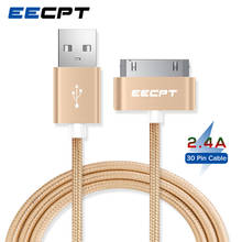 EECPT USB-кабель для iPhone 4S 4 s iPad 2 3 iPod Nano iTouch, 30 контактов, оригинальный зарядный кабель, нейлоновый плетеный провод, шнур для зарядки и передачи данных 2024 - купить недорого