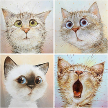 Gatyztory-Cuadro de gato de 60x75cm, Kit de pintura por números, cuadro de arte de pared moderno, pintura acrílica por números para regalo 2024 - compra barato