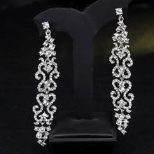 Las mujeres CZ Zirconia cristal largo pendientes novia de araña pendientes colgantes para boda compromiso accesorios de la joyería de BA191 2024 - compra barato
