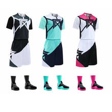 Conjunto de camisetas de baloncesto cortas para hombre y mujer, trajes de camiseta de baloncesto en blanco, ropa deportiva, uniforme estampado, novedad de 2020 2024 - compra barato