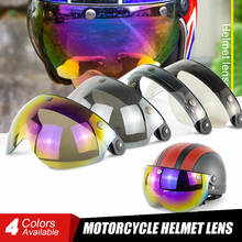 Visor de capacete de motocicleta com 3 travas, lente de proteção facial, metade do rosto para corrida, estilo piloto 2024 - compre barato