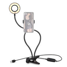 Selfie LED Ring Light Cell Phone Mobile Holder for Youtube Live Stream Makeup Photo Studio Desk Camera Lamp for iPhone Android 2024 - buy cheap