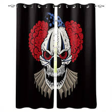 Clown Bone Skeleton Tooth Line Black Print Curtains for Living Room Drapes Cortinas for Kids Boy Girl Bedroom Window Treatments 2024 - buy cheap