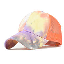 2021 New Tie-dye Ponytail Baseball Cap Women Trend Colorful Spring Summer Snapback Hat Adjustable Sun Shade Caps Graffiti Bone 2024 - buy cheap