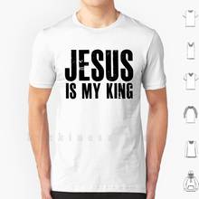 Футболка с изображением Иисуса мой король, хлопковая, большого размера 6xl, Библия, Христос, христианство, Бог, Иисус Христа, Иисус-мой король 2024 - купить недорого