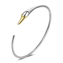 Temperamento swan bangles para jóias femininas qualidade superior 925 prata esterlina pulseira meninas acessórios encantos pulseira para feminino 2024 - compre barato