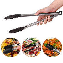 Silicone Grilling Tongs Kitchen BBQ Salad Bread Serving Tong Non-Stick Kitchen Barbecue Grilling Cooking Tongs with Joint Lock 2024 - buy cheap