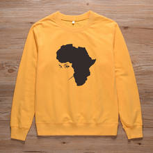 ONSEME Afro Lady Graphic Sweatshirts Unisex Africa Map Print Hoodies Women Streetwear Melanin Crewneck Pullovers Tops 2024 - buy cheap