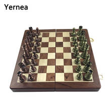 Yernea Interesting Chess Game Classic Chess Pieces Wooden Chessboard Chess Game Set Parent-child gifts Adult Educational 2024 - buy cheap